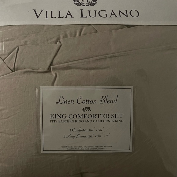 villa lugano linen blend comforter set